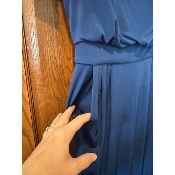 Vince Camuto Off Shoulder Blue Jumpsuit Ladies Wide Leg Elegant  Romper - Picture 3 of 7